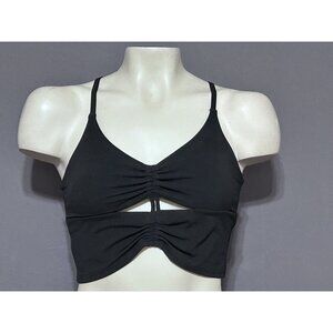 Athleta Sports/Yoga Bra Small Black Cross Over Straps Pull Over